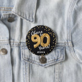 Gold Prost zum 90. Geburtstag Button (Beispiel)