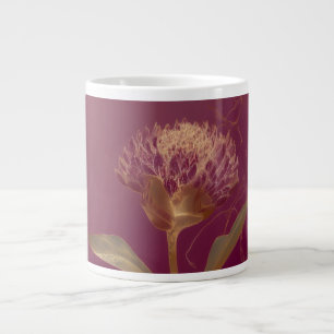 Gold Protea-Blüte Burgund Botanische Linienzeichnu Jumbo-Tasse