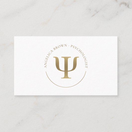 Gold Psychologe Psi Symbol Business Card Visitenkarte (Vorderseite)