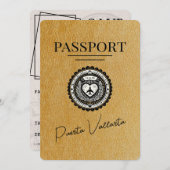 Gold Puerta Vallarta Pass Save the Date (Vorne/Hinten)