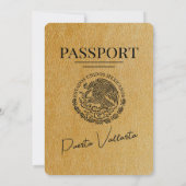 Gold Puerta Vallarta Passport Wedding Einladung (Rückseite)