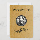 Gold Puerto Rico Passport Save The Date (Vorderseite)