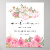 Gold Pumpkin Baby Dusche Willkommenspender Poster (Vorne)