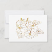 Gold Pumpkin Baby Dusche - Windelruderkarte Einladung (Rückseite)