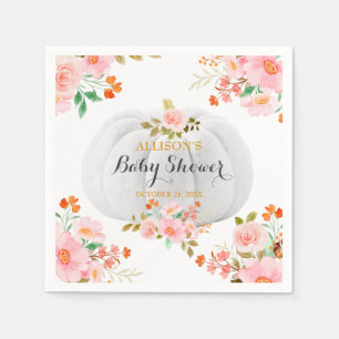 Gold Pumpkin Fall Pink Floral Baby Dusche Serviette
