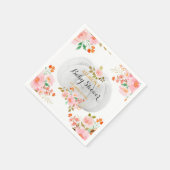 Gold Pumpkin Fall Pink Floral Baby Dusche Serviette (Ecke)