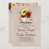 Gold Pumpkin Floral Fall Engagement Party Einladung (Vorne/Hinten)