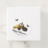 Gold Pumpkin Happy Halloween Geschenkanhänger (Beispiel)