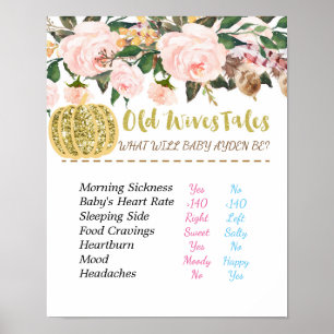 Gold Pumpkin Old Ehefrauen Tales Gender Reveal Boa Poster
