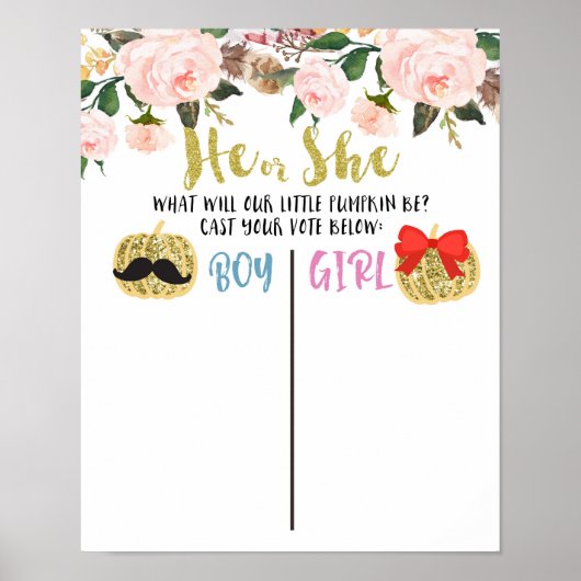 Gold Pumpkin Voting Board Poster (Vorne)