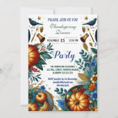 Gold Pumpkins Botanischer Erntedank Abendessen Par Einladung (Vorderseite)