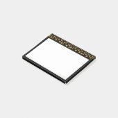 Gold Punkte auf schwarz Post-it Klebezettel (angewinkelt)