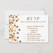 Gold Punkte auf White Stardust R.S.V.P. RSVP Karte (Vorderseite)