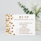 Gold Punkte auf White Stardust R.S.V.P. RSVP Karte (Stehend Vorderseite)