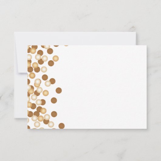 Gold Punkte auf White Stardust R.S.V.P. RSVP Karte (Rückseite)