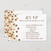 Gold Punkte auf White Stardust R.S.V.P. RSVP Karte (Vorne/Hinten)