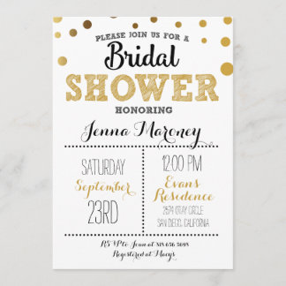 Gold punktiert Brautparty-Einladung Einladung