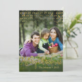 Gold punktiert eleganten Weihnachtskarten-Entwurf Feiertagskarte (Stehend Vorderseite)