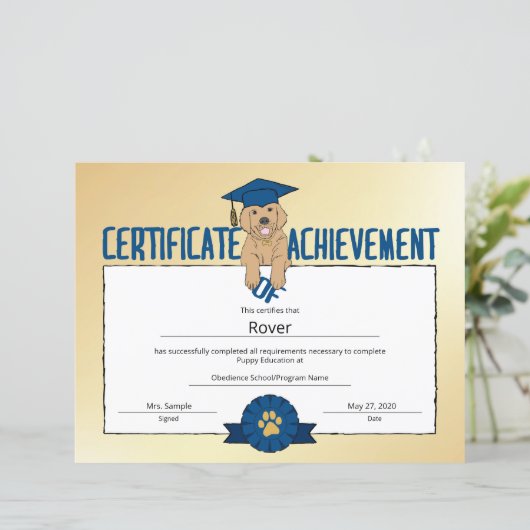 Gold Puppy-Programm Kinderbetreuung Schule Pre-Pup (Stehend Vorderseite)