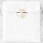 Gold Purim Etikett Runder Aufkleber (Tasche)