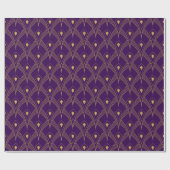 Gold & Purple Art-Deco Seamless Pattern 3 Geschenkpapier (Flach)