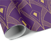 Gold & Purple Art-Deco Seamless Pattern 3 Geschenkpapier (Rolleneckpunkt)