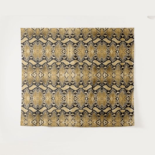 Gold Python Snakeskin Hintergrund Wandteppich (Vorderseite (Horizontal))