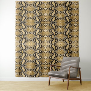 Gold Python Snakeskin Hintergrund Wandteppich
