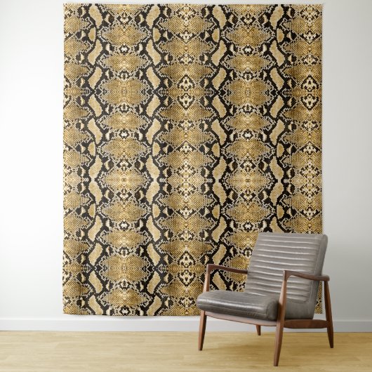Gold Python Snakeskin Hintergrund Wandteppich (Beispiel)