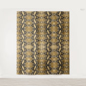 Gold Python Snakeskin Hintergrund Wandteppich (Vorderseite)