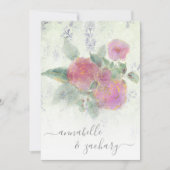 *~* Gold QR AR12 Damask UAWG Rose Bouquet Wedding Einladung (Vorderseite)