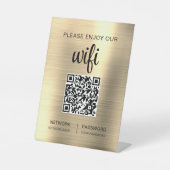 Gold QR Code Bitte genießen Sie unsere WiFi Sockelschild (Vorderseite)