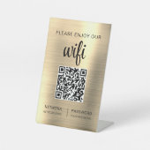 Gold QR Code Bitte genießen Sie unsere WiFi Sockelschild (Vorderseite)