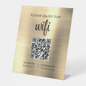 Gold QR Code Bitte genießen Sie unsere WiFi Sockelschild (Vorderseite)
