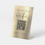 Gold QR Code Bitte genießen Sie unsere WiFi Sockelschild (Vorderseite)