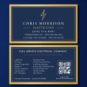 Gold QR Code Electrician Electrical Contractor Visitenkarte