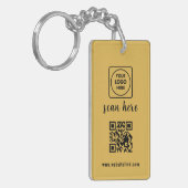 Gold QR-Code Geschäftslogo Promo Schlüsselanhänger (Vorderseite links)