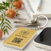 Gold QR-Code Geschäftslogo Promo Schlüsselanhänger (Vorderseite rechts)