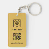 Gold QR-Code Geschäftslogo Promo Schlüsselanhänger (Rückseite)