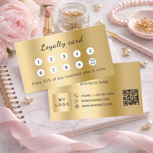 Gold-QR-Code-Geschäftslogo Treuekarte