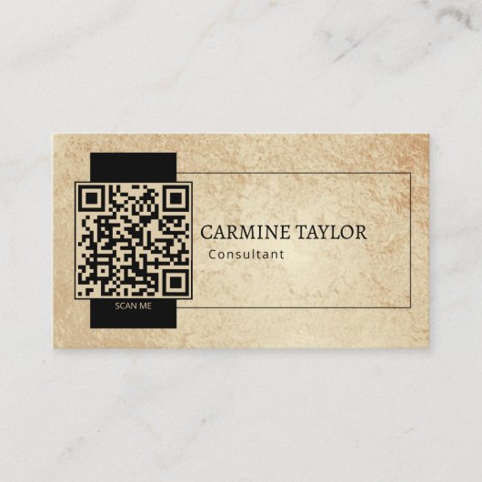 Gold QR Code Moderner Berater Visitenkarte (Vorderseite)
