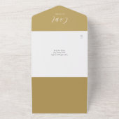 Gold QR Code Script Minimalistische Hochzeit All In One Einladung (Außenbereich)