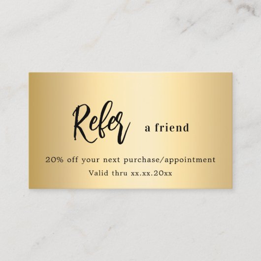 Gold-qr-Code-Visitenkarte Rabattkarte (Vorderseite)