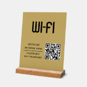 Gold QR Code Wifi-Netzwerkname & Passwort Acrylschild (Winkel)