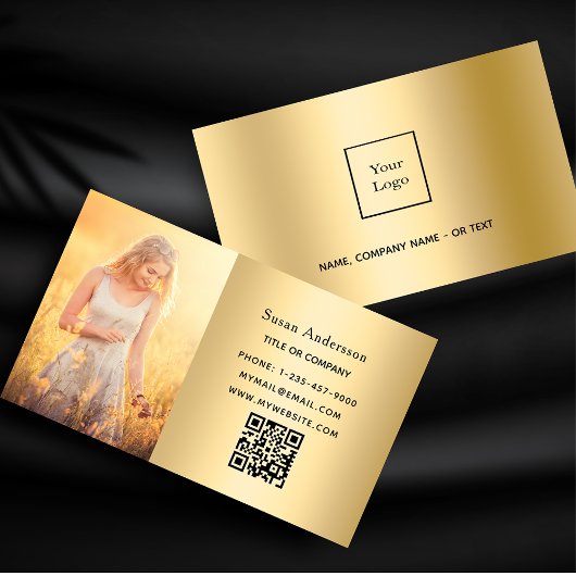 Gold qr Logo Mitarbeiter Foto Visitenkarte