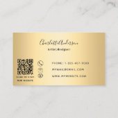 Gold-QR-Signaturskript Visitenkarte (Rückseite)