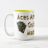 Gold Quad Aces Poker Cards,