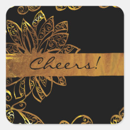 Gold Quadratischer Aufkleber