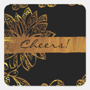Gold Quadratischer Aufkleber