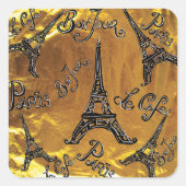 Gold Quadratischer Aufkleber (Vorderseite)